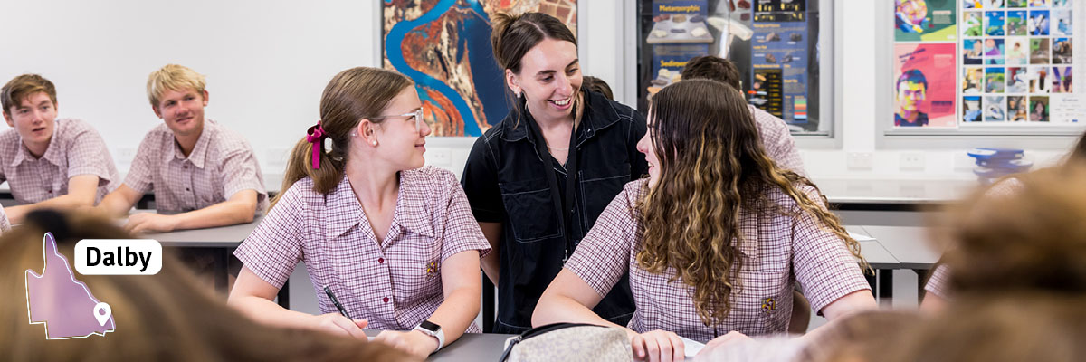 Teacher with students